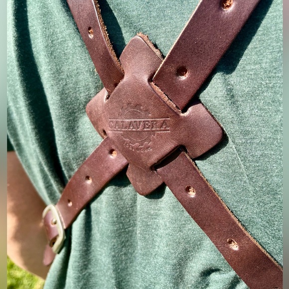 Calavera Hand Crafted Brown Leather Work Apron Woodworking Welding Metalwork - Picture 5 of 11